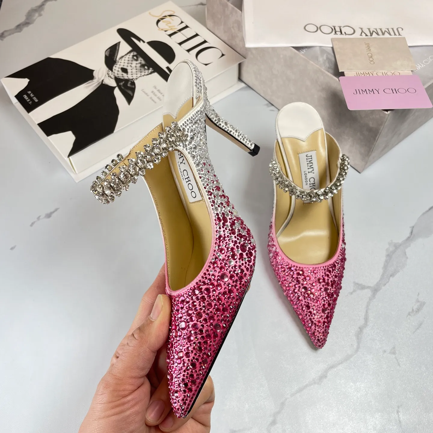 👟👟Ex-factory price 680👟👟 Jimmy Choo BING 65 diamond high heels 35-40 (41 42 43 customized)